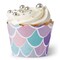 Big Dot of Happiness Mermaid Cupcake Wrappers, Ocean Waves Mermaid Tail Scales Adjustable Fit Dessert Wrap, Mermaid Birthday Decorations, Set of 12